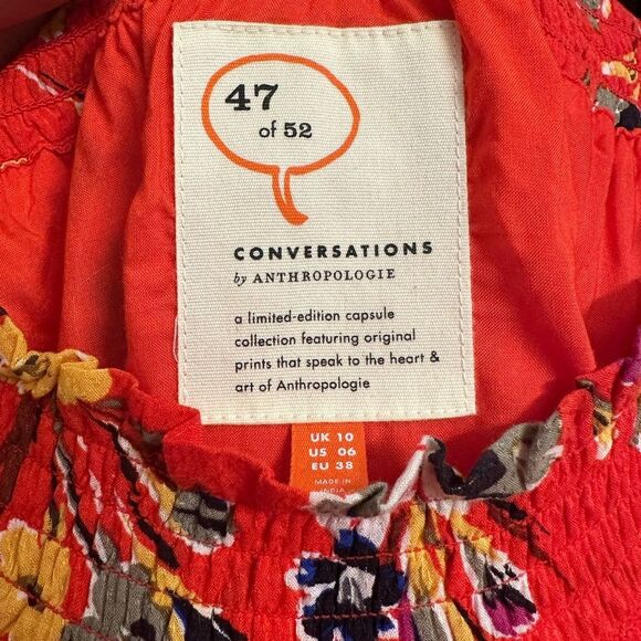 Anthropologie, 52 Conversations Off-The-Shoulder Floral Dress – Size 6 – Pockets - Picture 11 of 16
